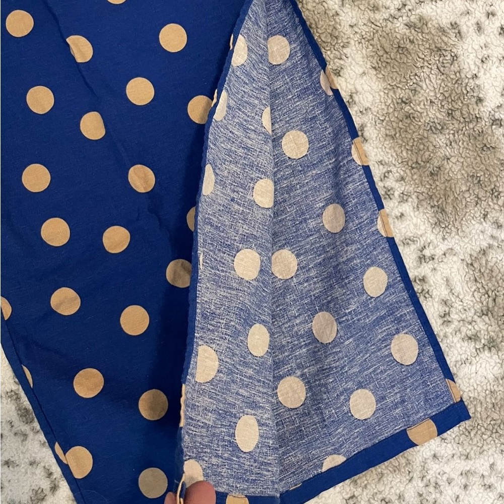 Zara polka dot linen midi dress - Picture 4 of 5